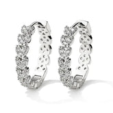 Boucles d'oreilles créoles élégantes en forme de croix en zircon plaqué or